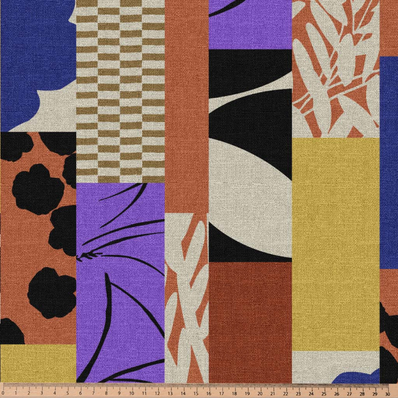 Printed Half Panama KVIDO Violet / Orange